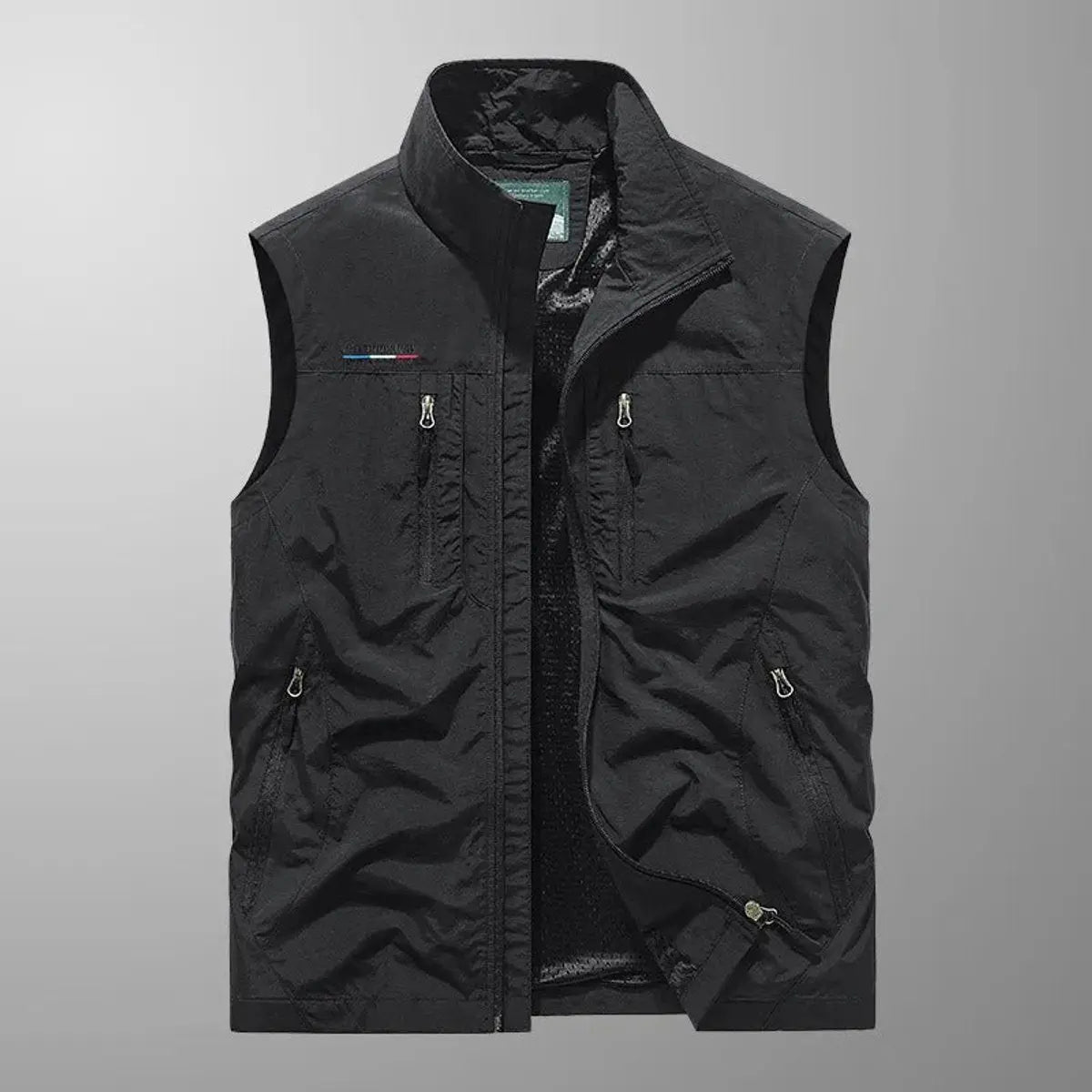 Mens Gilet Lightweight Sleeveless Multi-Pocket Zip-Up Vest