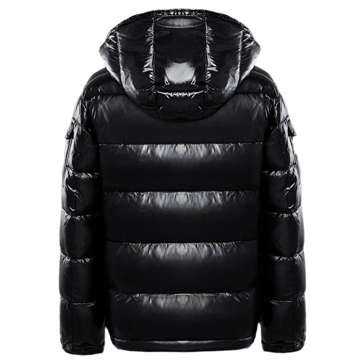 Men's Hooded Glossy Puffer Quilted Jacket Full-Zip Winter Coat