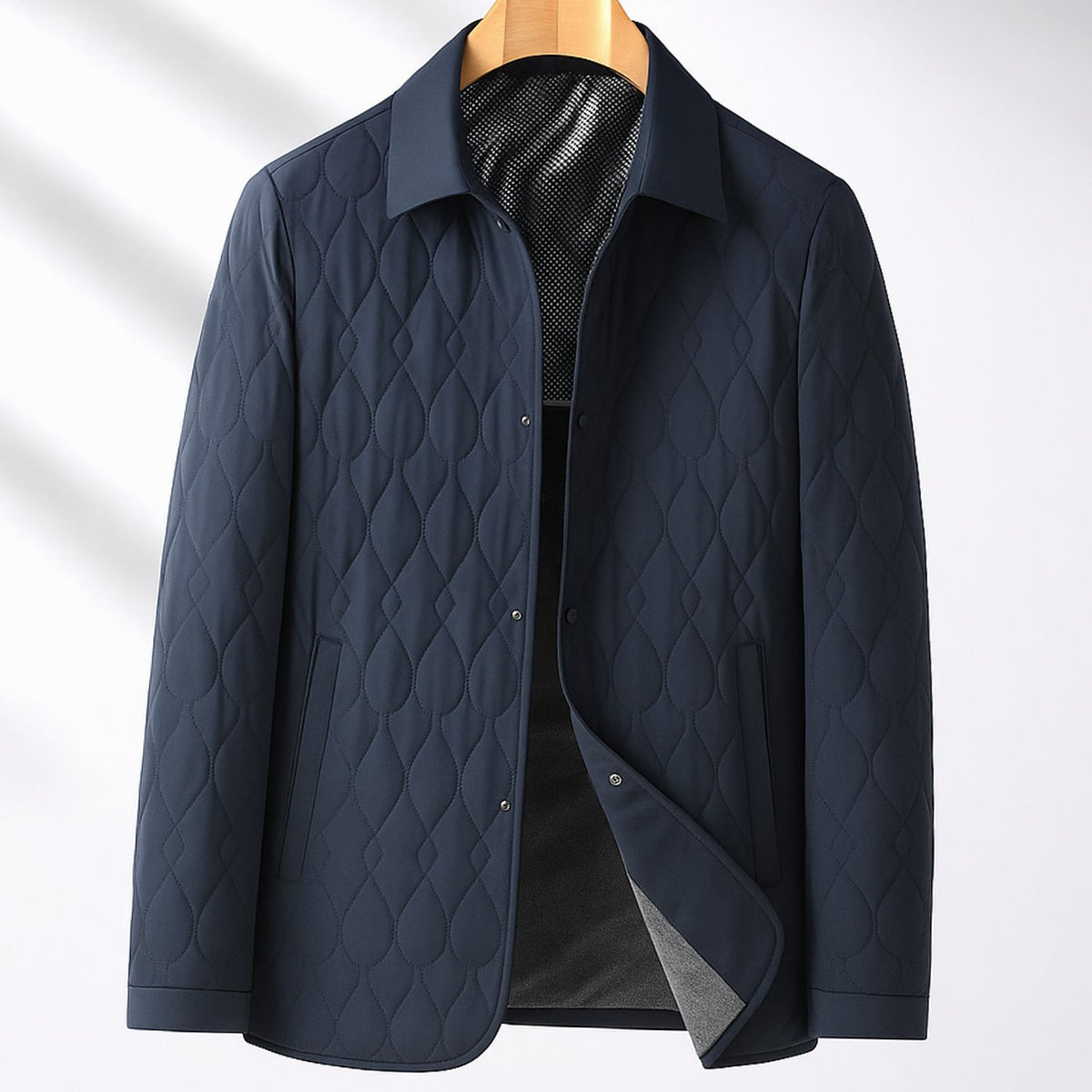 Men's Lightweight Quilted Button-Front Jacket