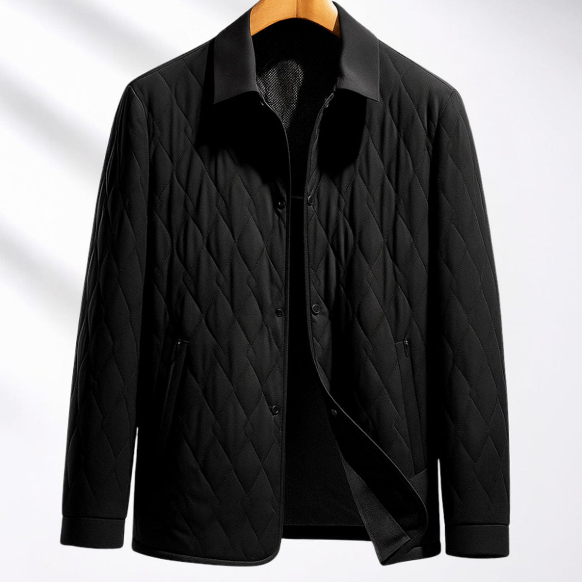 Men's Lightweight Quilted Button-Front Jacket