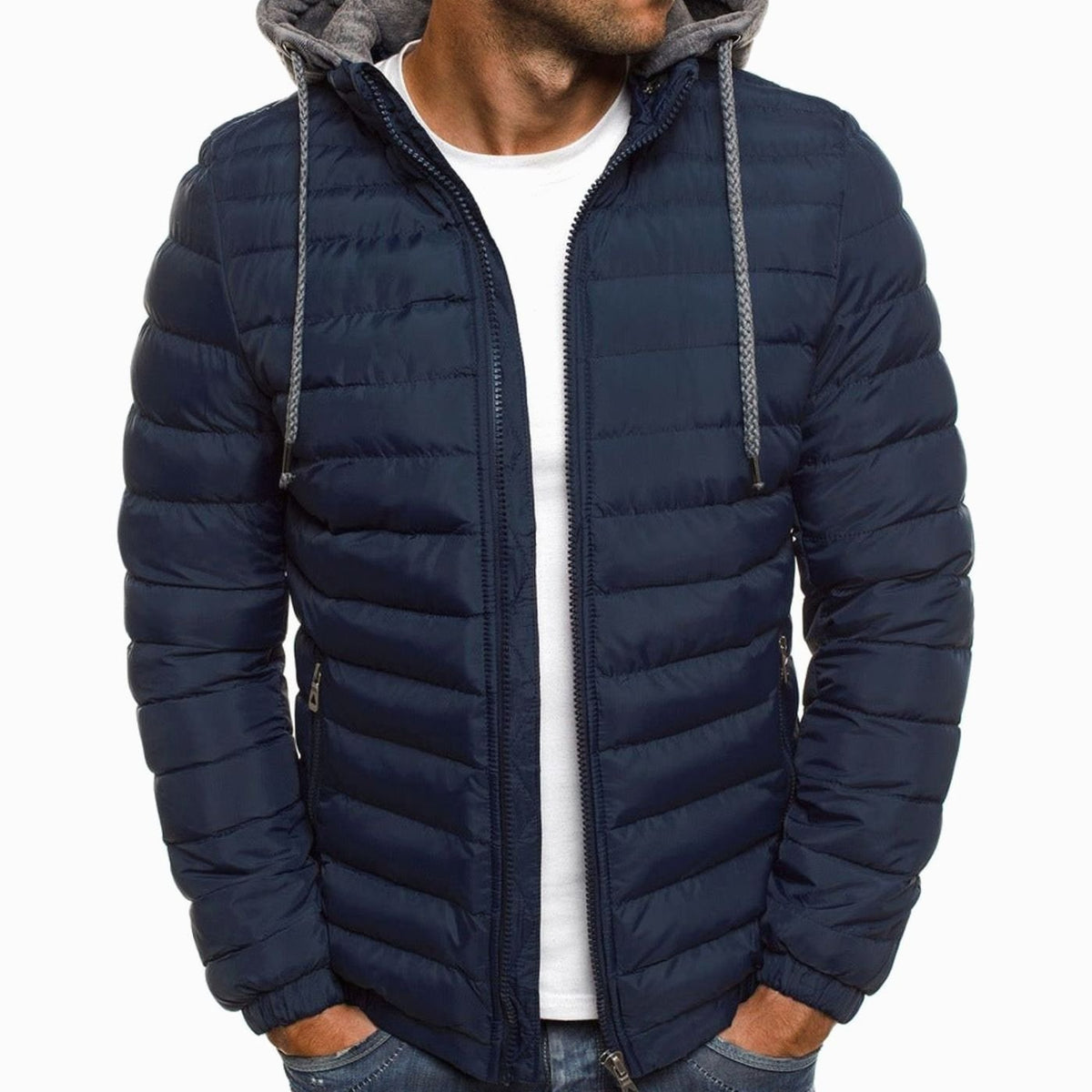 Men's Lightweight Quilted Hooded Puffer Jacket