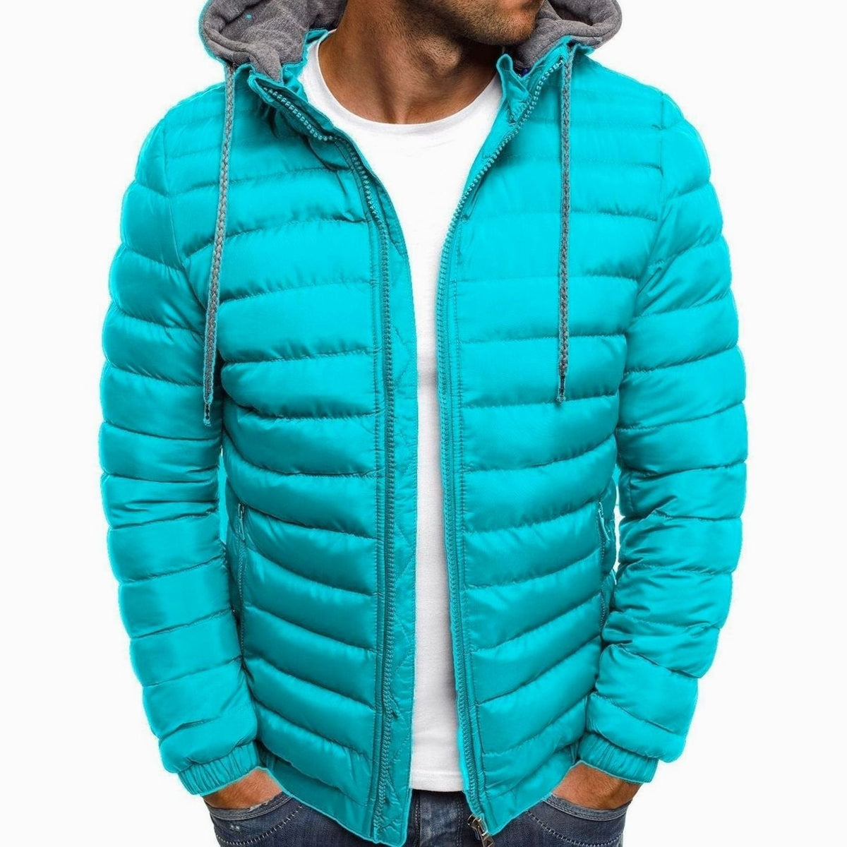 Men's Lightweight Quilted Hooded Puffer Jacket