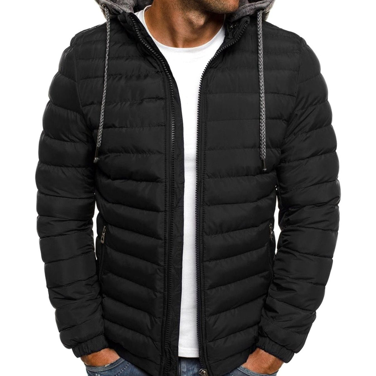 Men's Lightweight Quilted Hooded Puffer Jacket