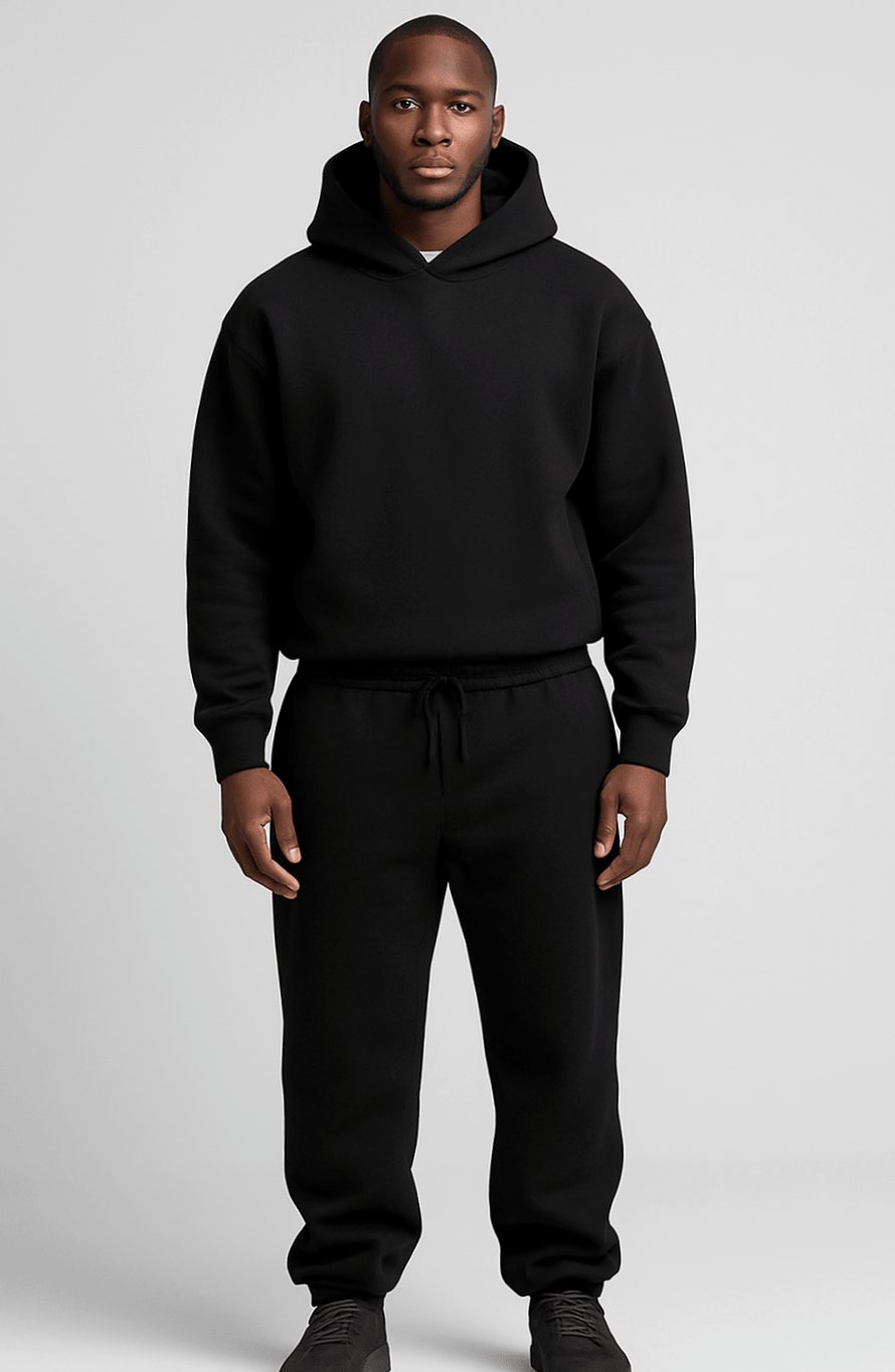 Men's Oversized Pullover Hoodie Jogger Tracksuit Set, Steel Blue