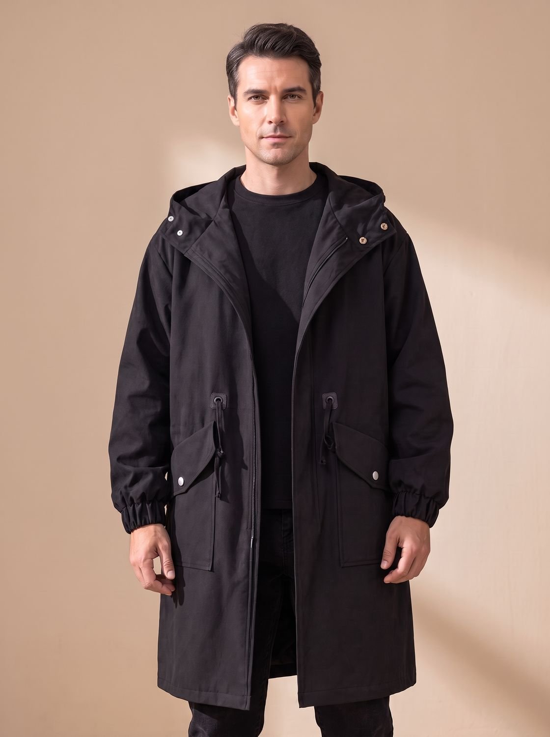 Leo | Men's Relaxed-Fit Drawstring Hooded Overcoat