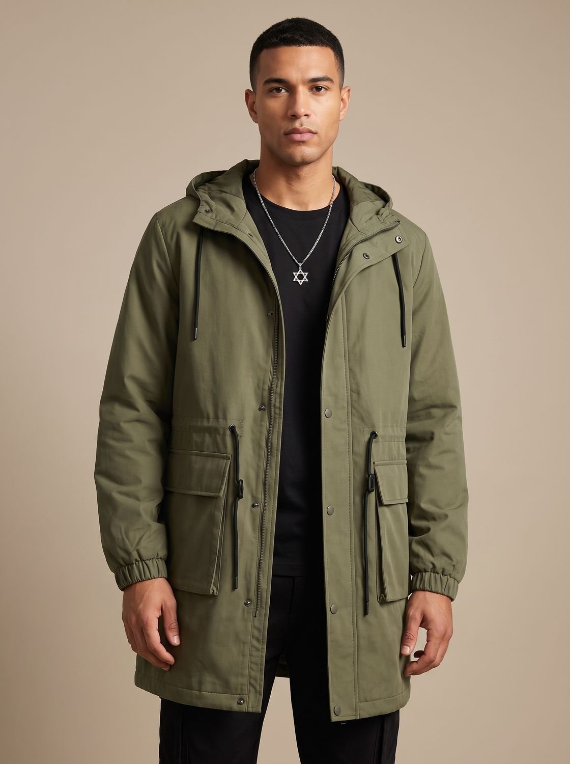 Leo | Men's Relaxed-Fit Drawstring Hooded Overcoat