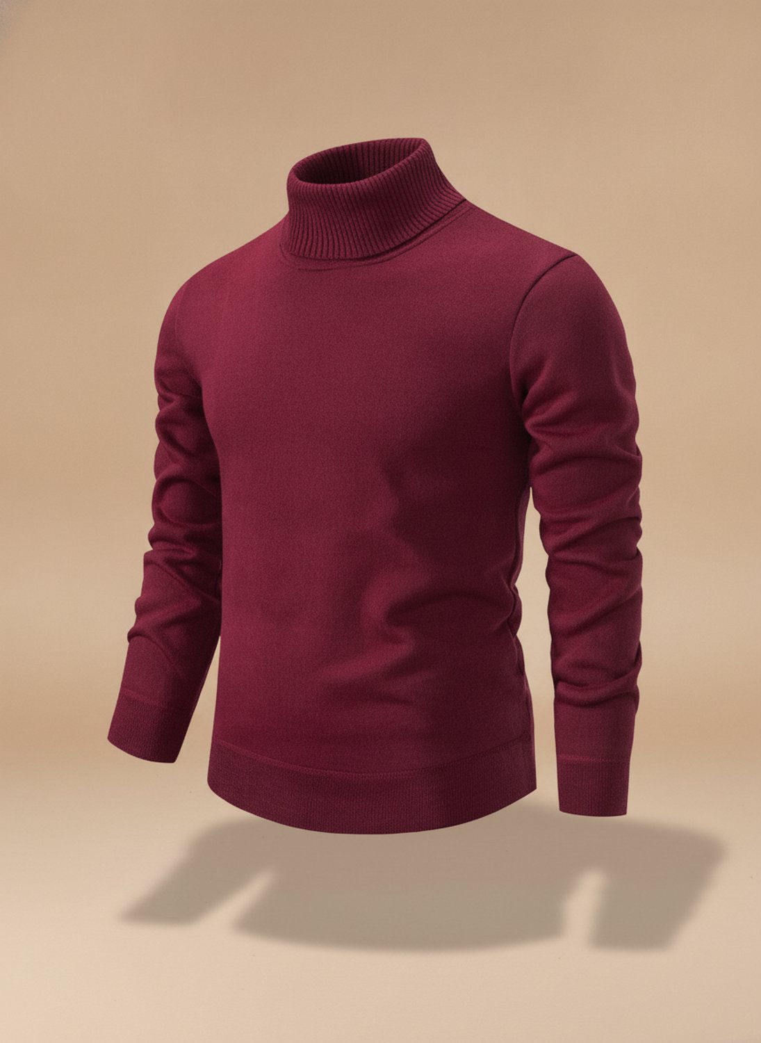 Men's Slim-Fit Fine-Knit Ribbed-Cuff Turtleneck Jumper
