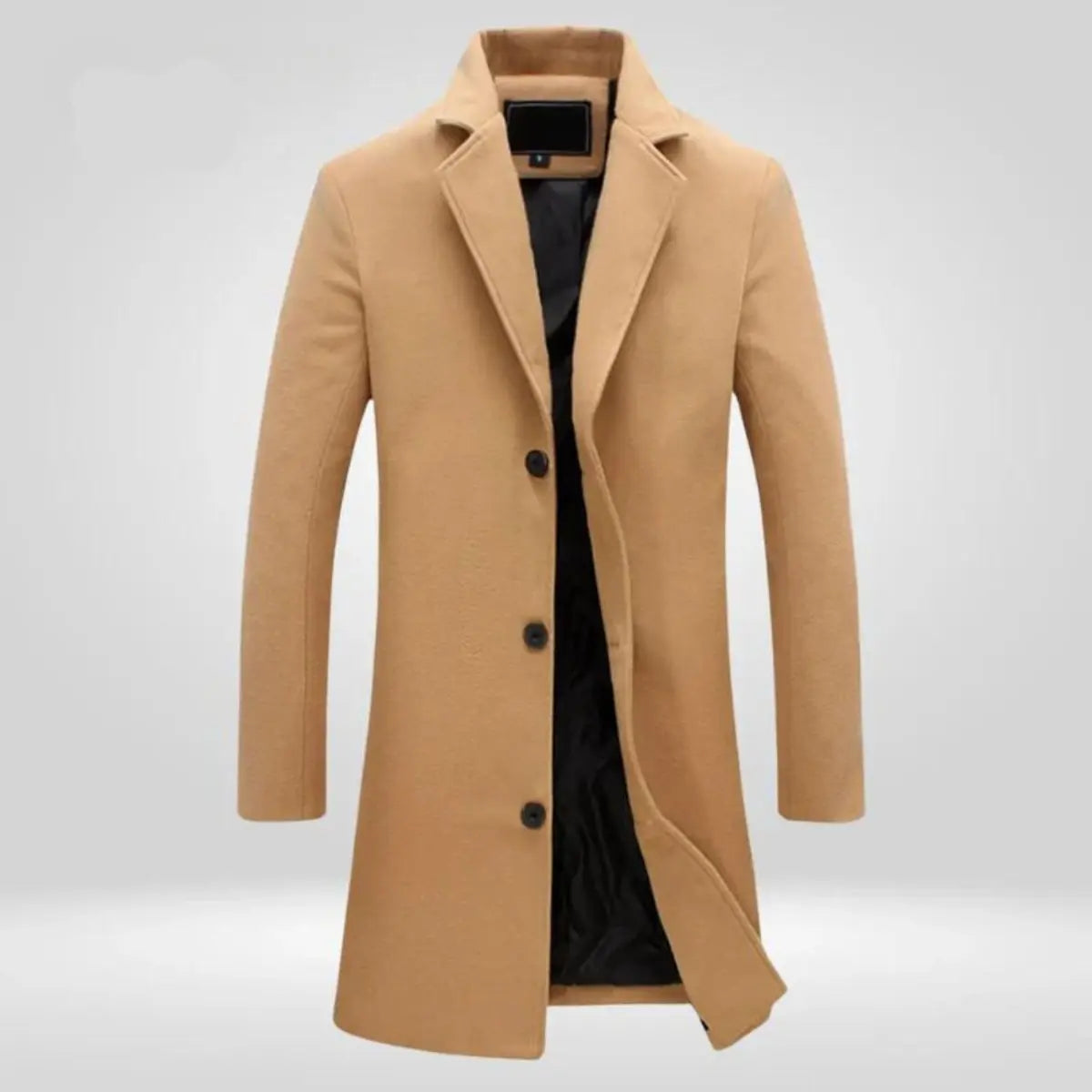 Men's Wool Coat Single-Breasted Long Overcoat