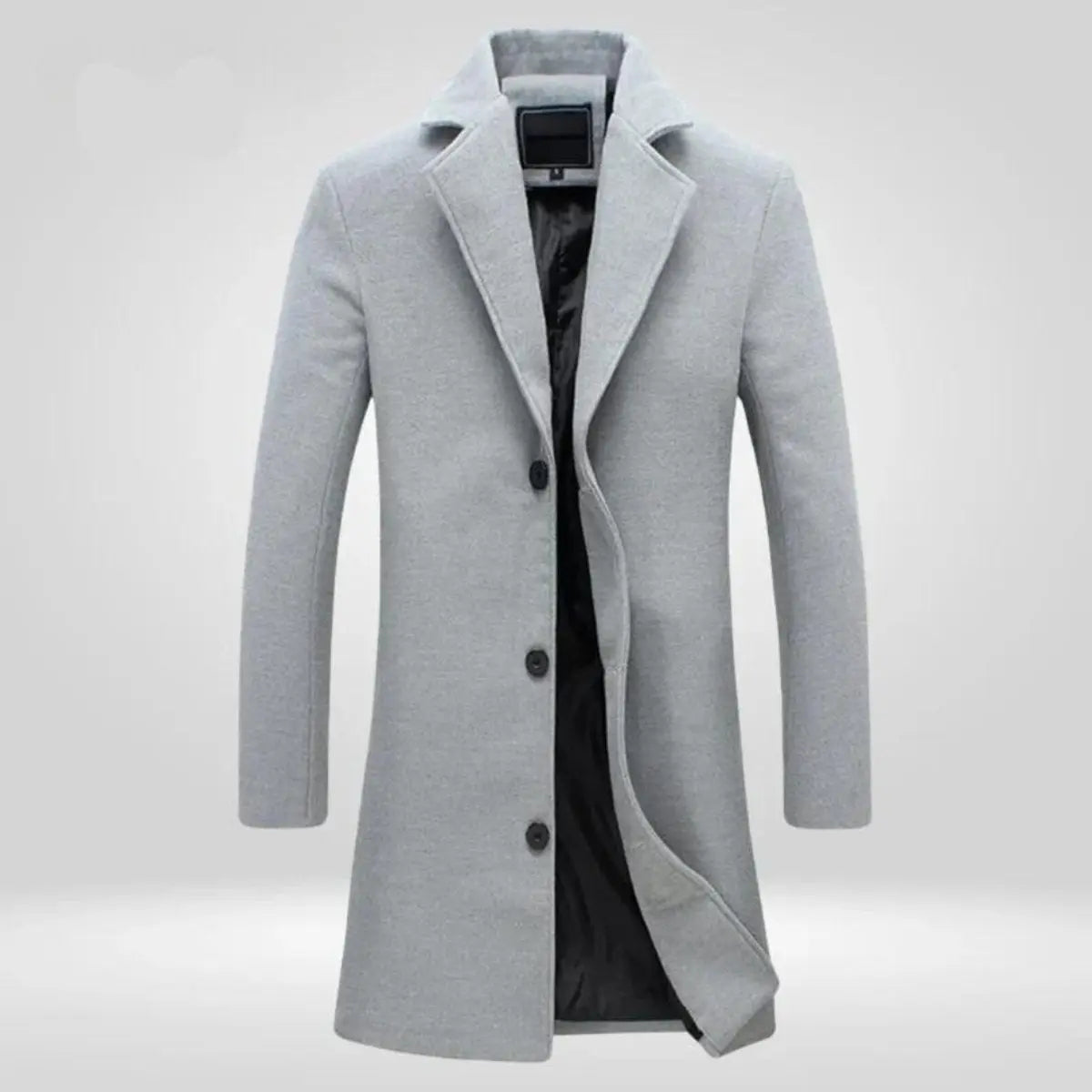 Men's Wool Coat Single-Breasted Long Overcoat