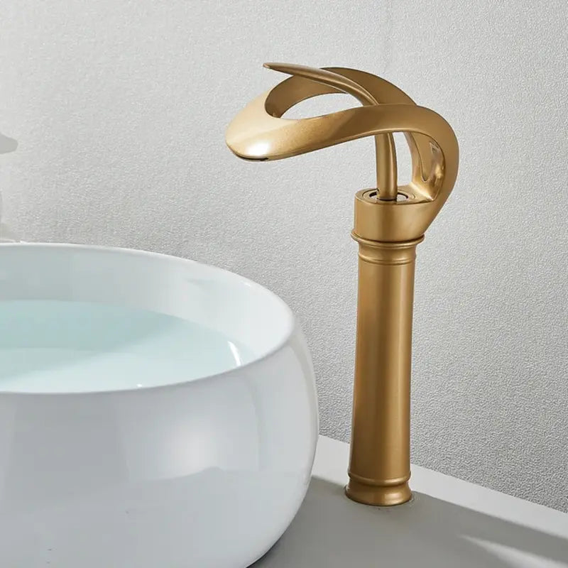 Minimalist Waterfall Spout Single Lever Bathroom Faucet Basin Mixer Tap