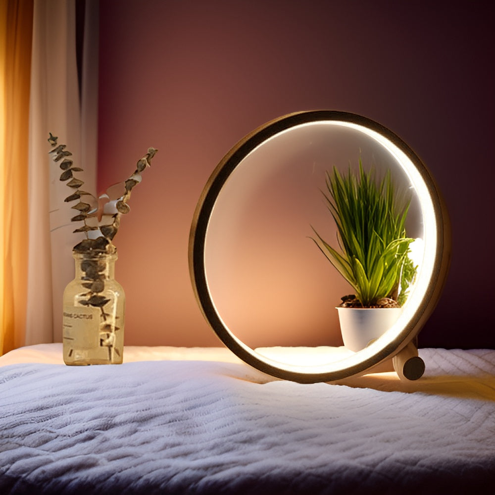 Minimalist Round Aluminum Touch Control Dimmable Table Lamp