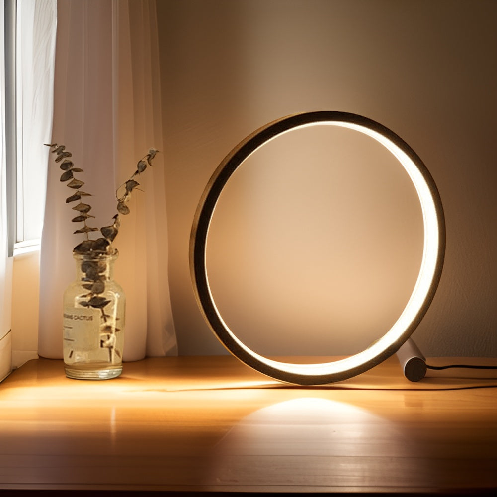Minimalist Round Aluminum Touch Control Dimmable Table Lamp