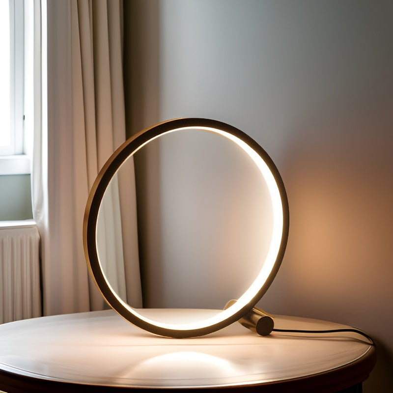 Minimalist Round Aluminum Touch Control Dimmable Table Lamp