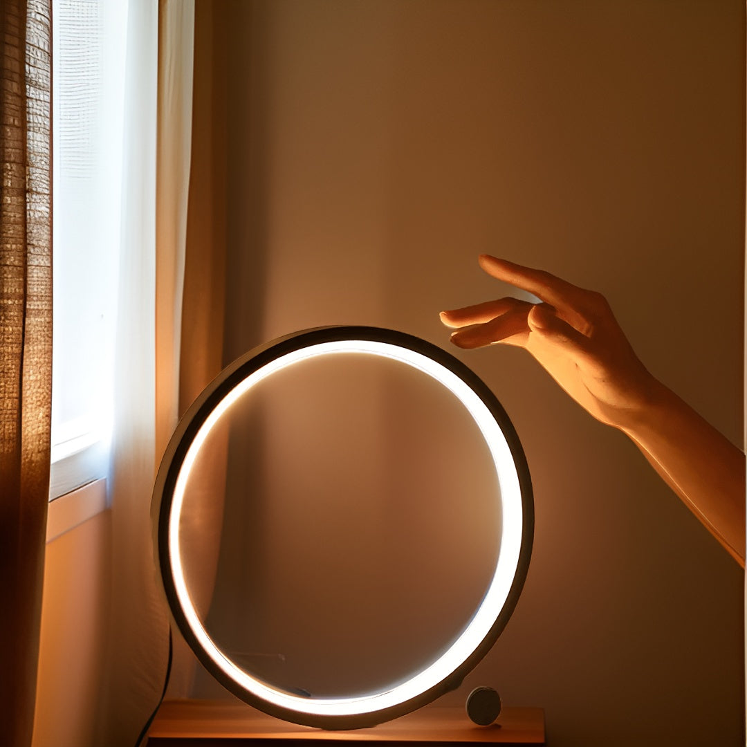 Minimalist Round Aluminum Touch Control Dimmable Table Lamp
