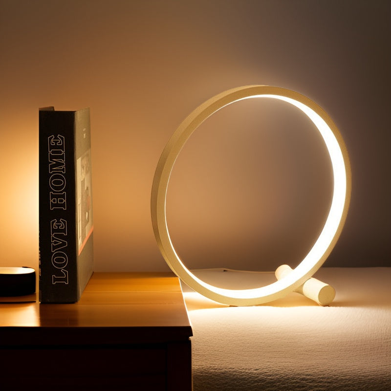 Minimalist Round Aluminum Touch Control Dimmable Table Lamp