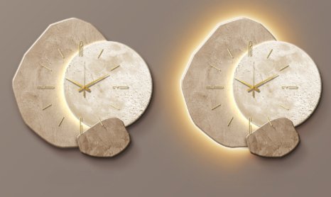 Minimalist Scandinavian Metal Wood Silent Mechanism Wall Clock
