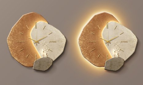 Minimalist Scandinavian Metal Wood Silent Mechanism Wall Clock