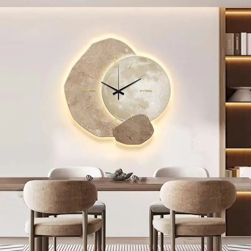 Minimalist Scandinavian Metal Wood Silent Mechanism Wall Clock