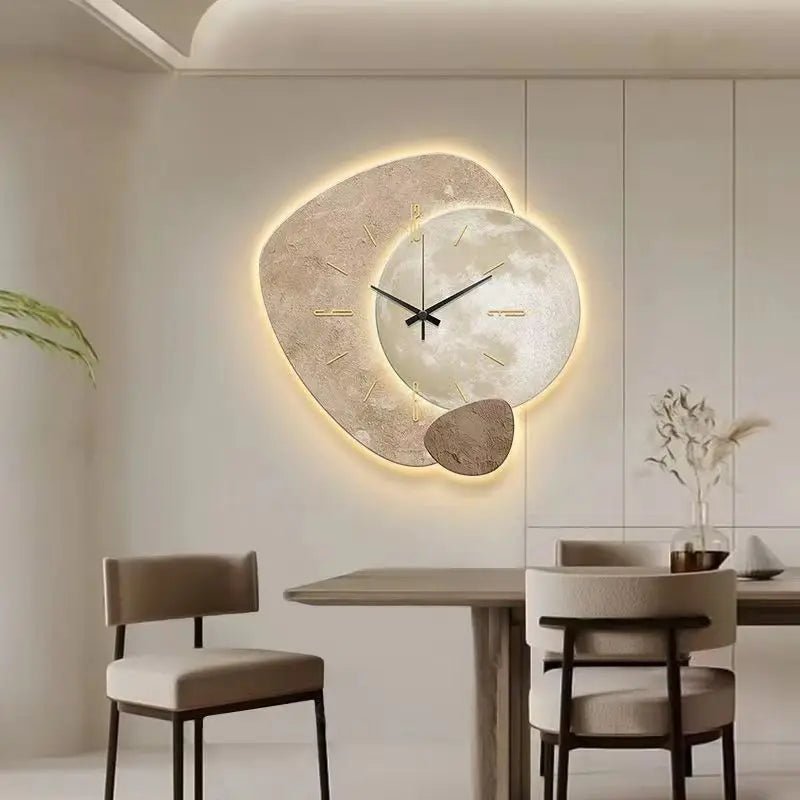 Minimalist Scandinavian Metal Wood Silent Mechanism Wall Clock
