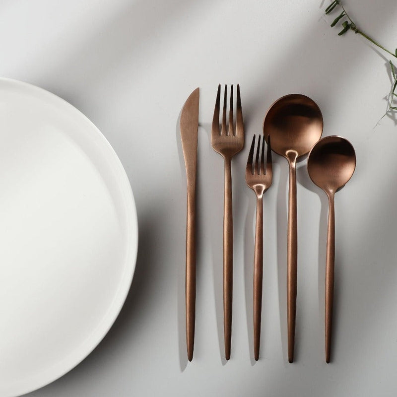 Sleek Minimalist Stainless Steel Modern Flatware Cutlery Set