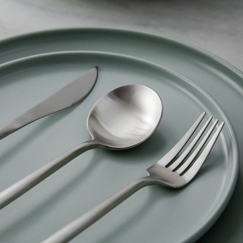 Sleek Minimalist Stainless Steel Modern Flatware Cutlery Set