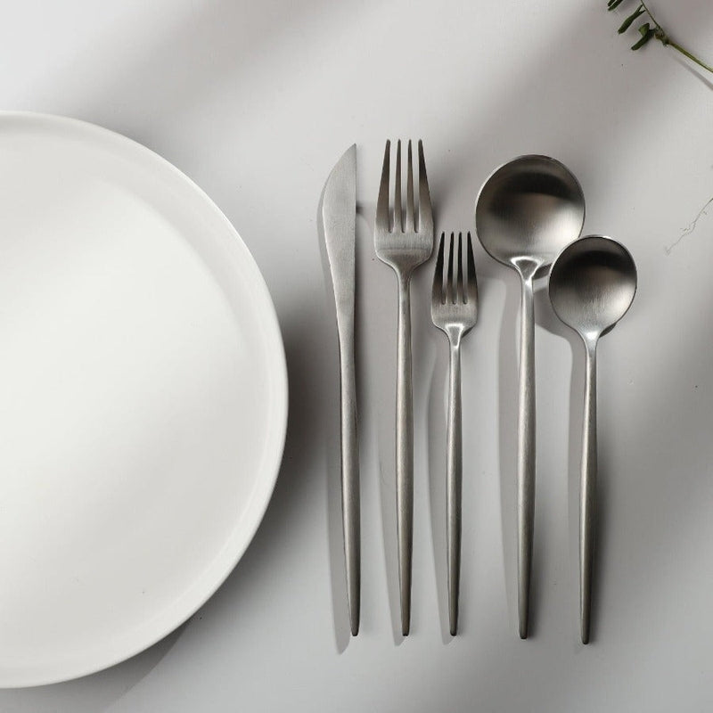 Sleek Minimalist Stainless Steel Modern Flatware Cutlery Set