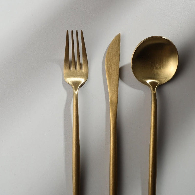 Sleek Minimalist Stainless Steel Modern Flatware Cutlery Set