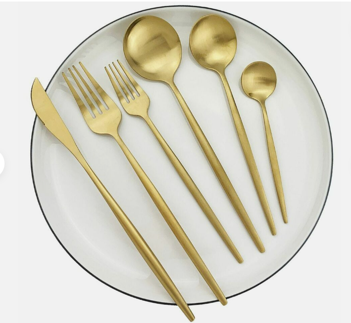 Sleek Minimalist Stainless Steel Modern Flatware Cutlery Set