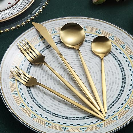Sleek Minimalist Stainless Steel Modern Flatware Cutlery Set