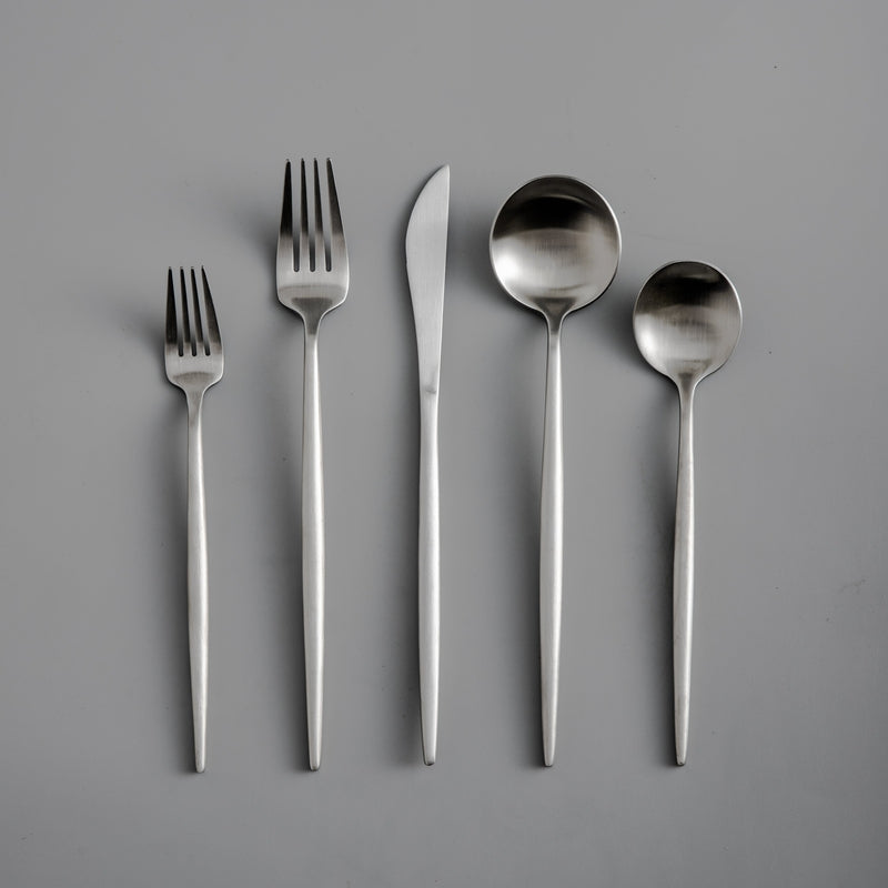Sleek Minimalist Stainless Steel Modern Flatware Cutlery Set