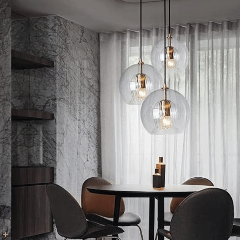 Sleek Aluminium Glass Adjustable Length Modern Pendant Light