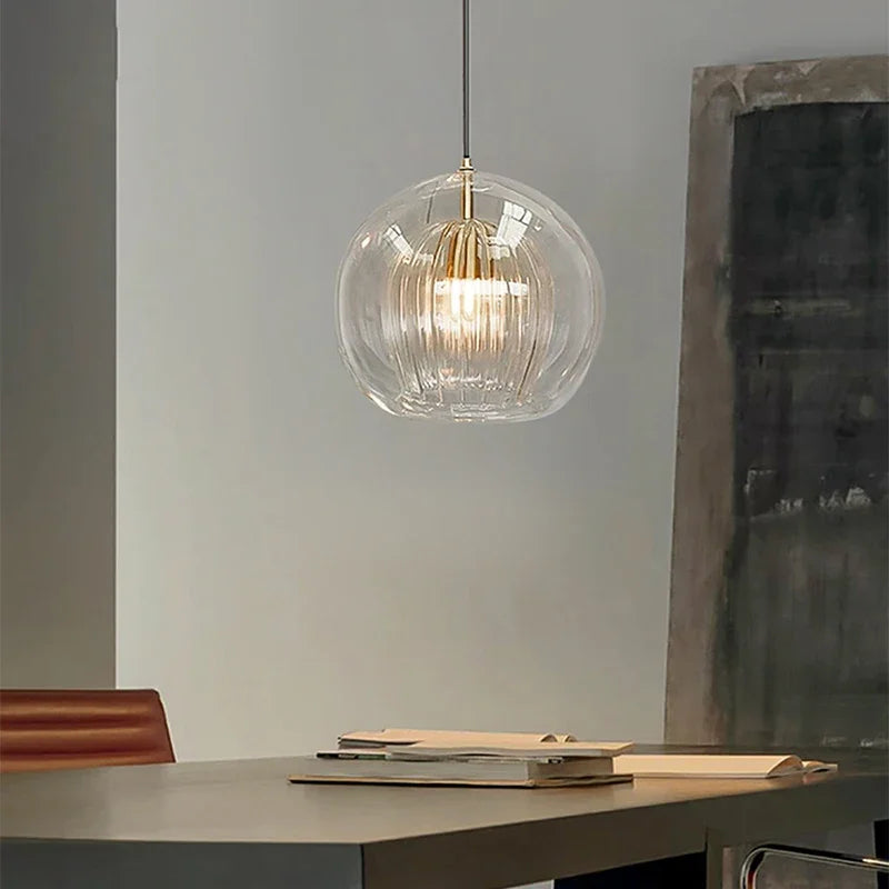 Sleek Aluminium Glass Adjustable Length Modern Pendant Light