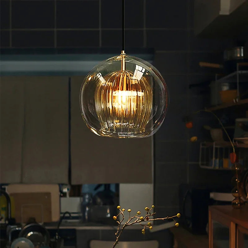 Sleek Aluminium Glass Adjustable Length Modern Pendant Light