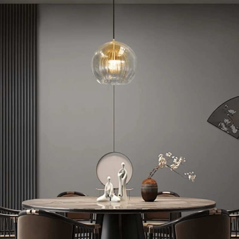 Sleek Aluminium Glass Adjustable Length Modern Pendant Light