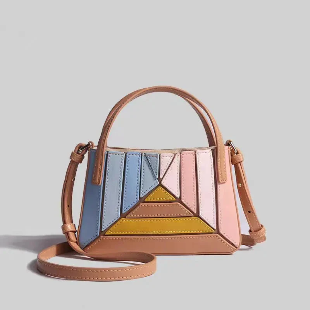 Geometric Multi-Panel Spacious Everyday Tote Handbag