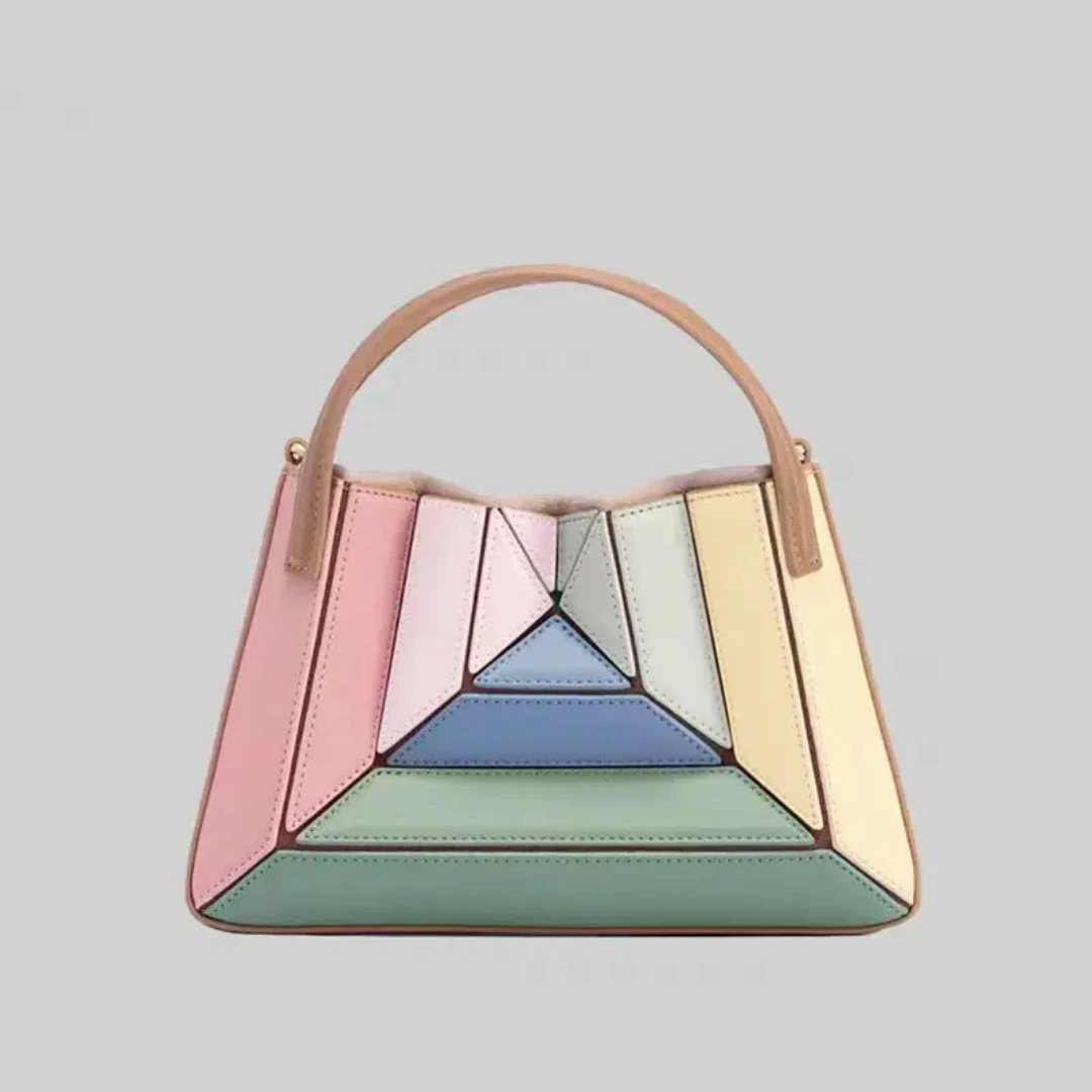 Geometric Multi-Panel Spacious Everyday Tote Handbag