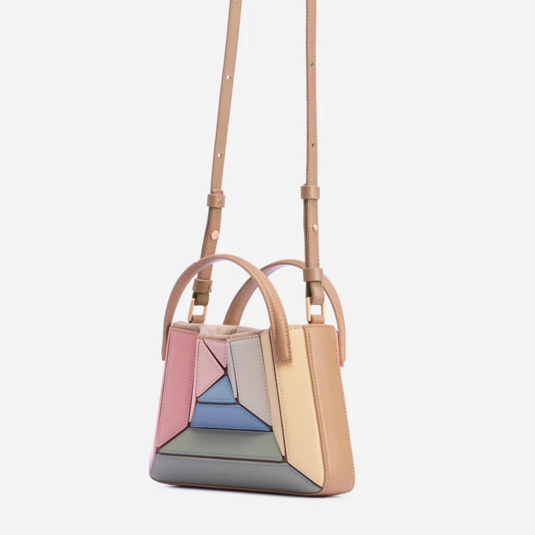 Geometric Multi-Panel Spacious Everyday Tote Handbag