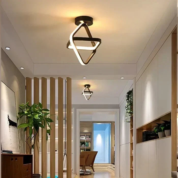 Modern Double Ring Aluminum Acrylic Flush Mount Ceiling Light