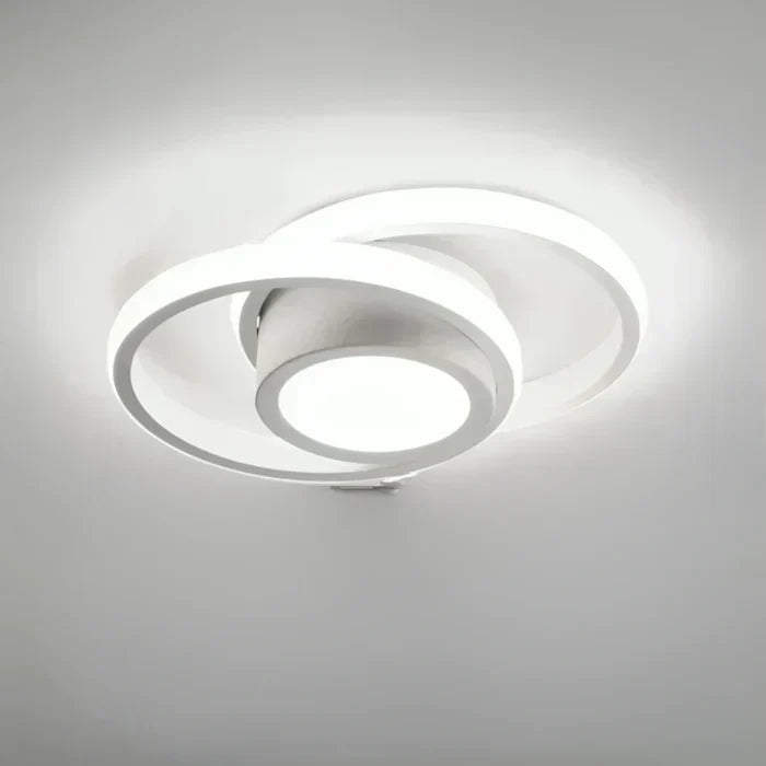 Modern Double Ring Aluminum Acrylic Flush Mount Ceiling Light