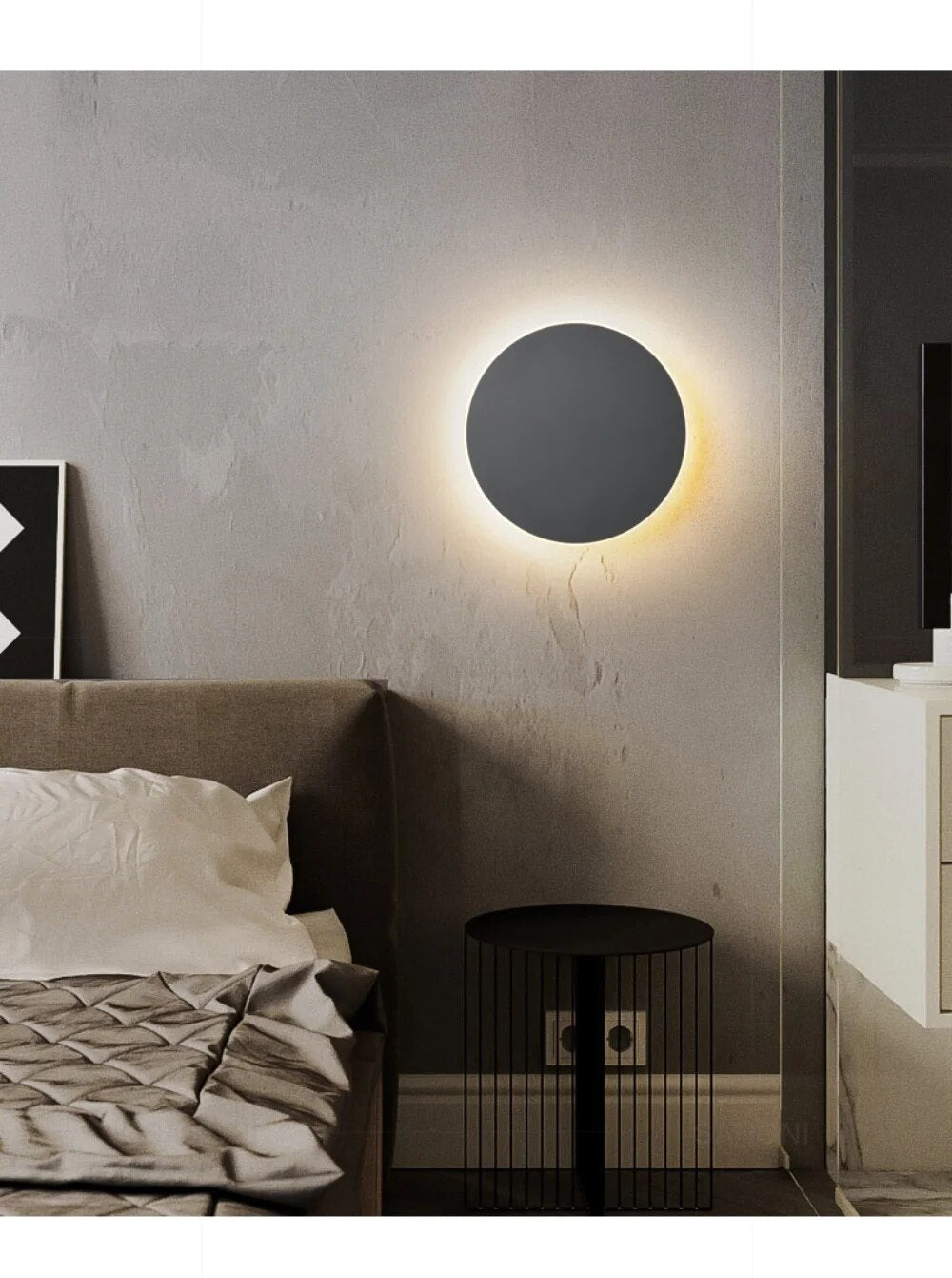 Minimalist Round Touch Control Sensor Wall Light