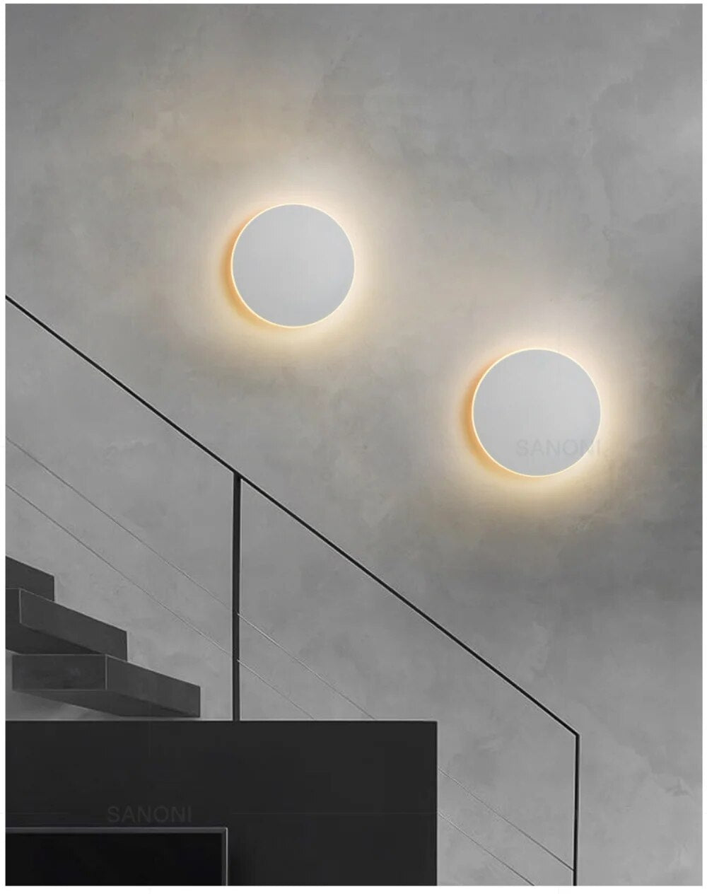 Minimalist Round Touch Control Sensor Wall Light