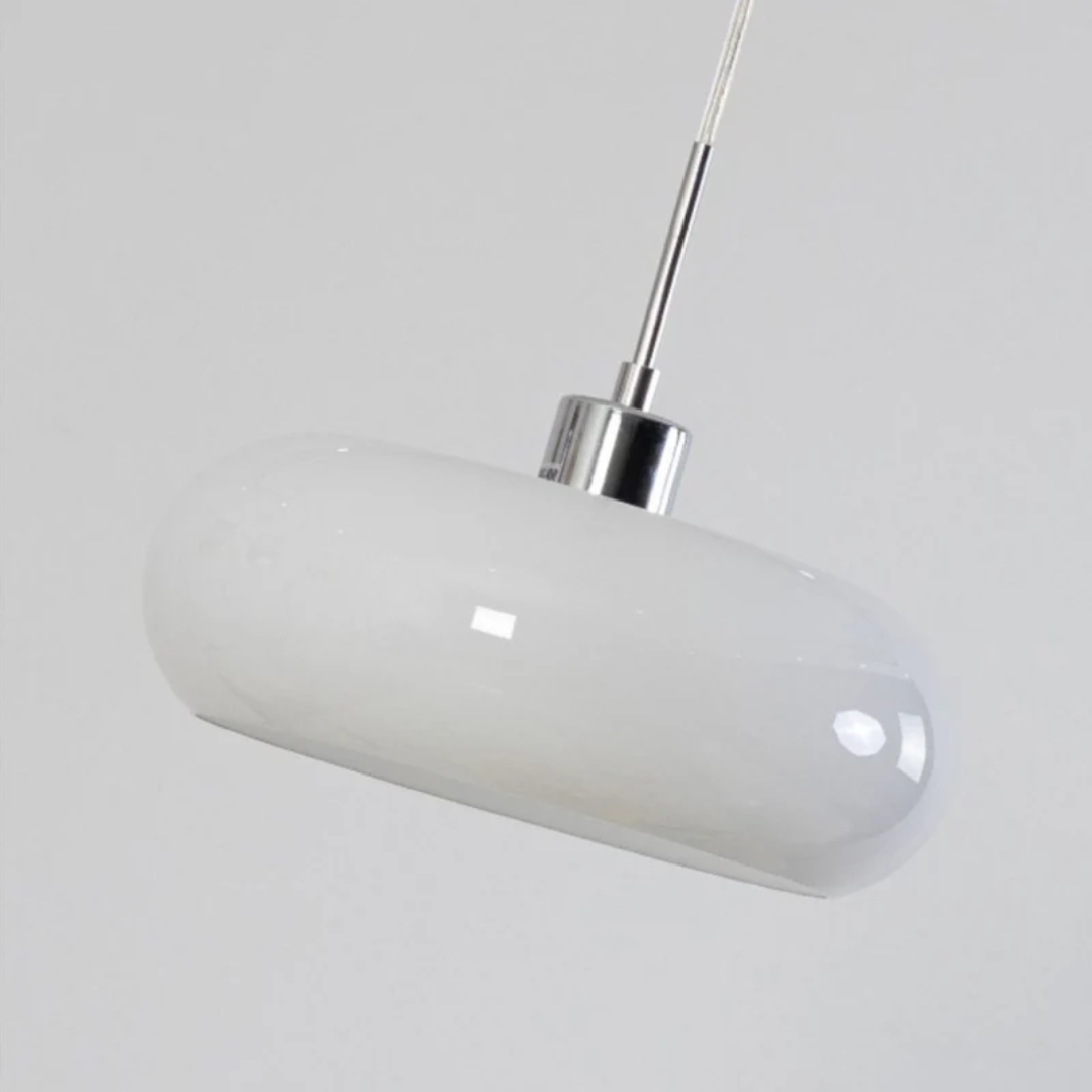 Modern Round Metal Glass Height Adjustable Pendant Light