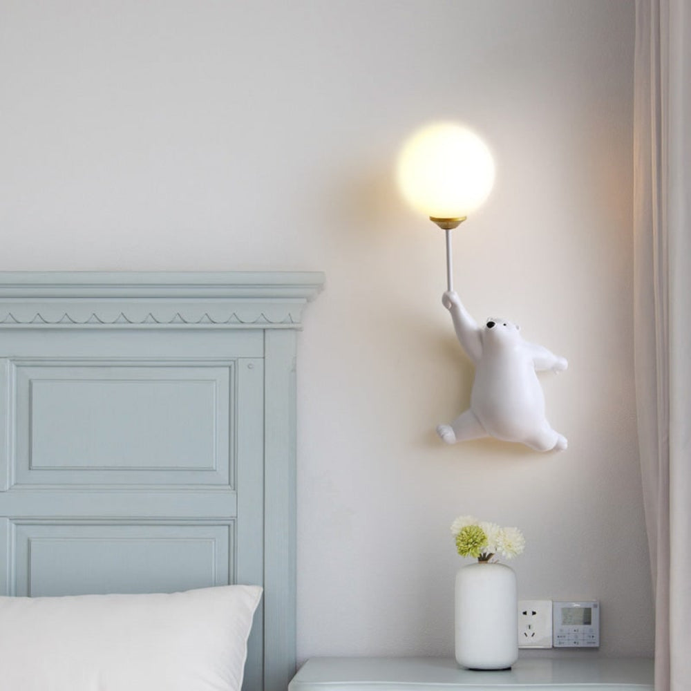 Modern Cute Bear Balloon Kids Wall Light