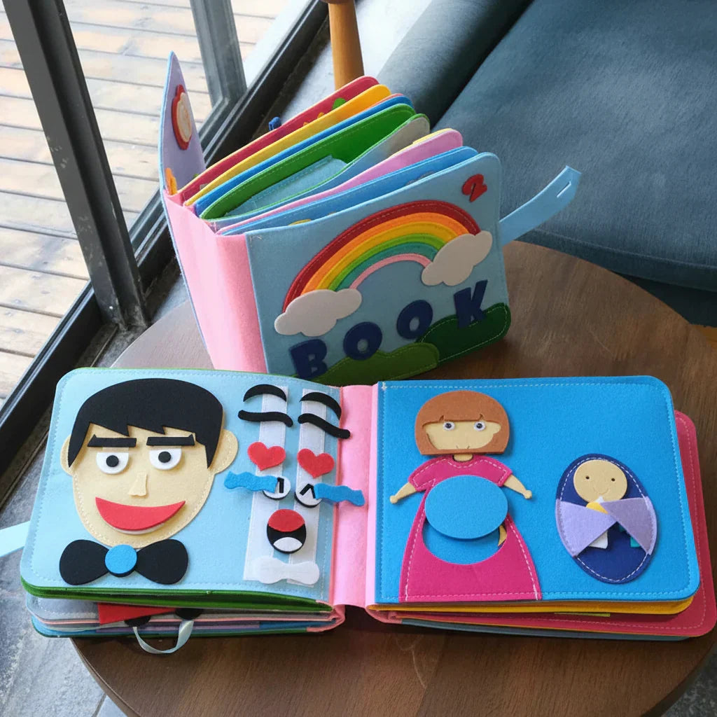 Soft Felt Interactive Montessori Busy Book for Screen-free Play