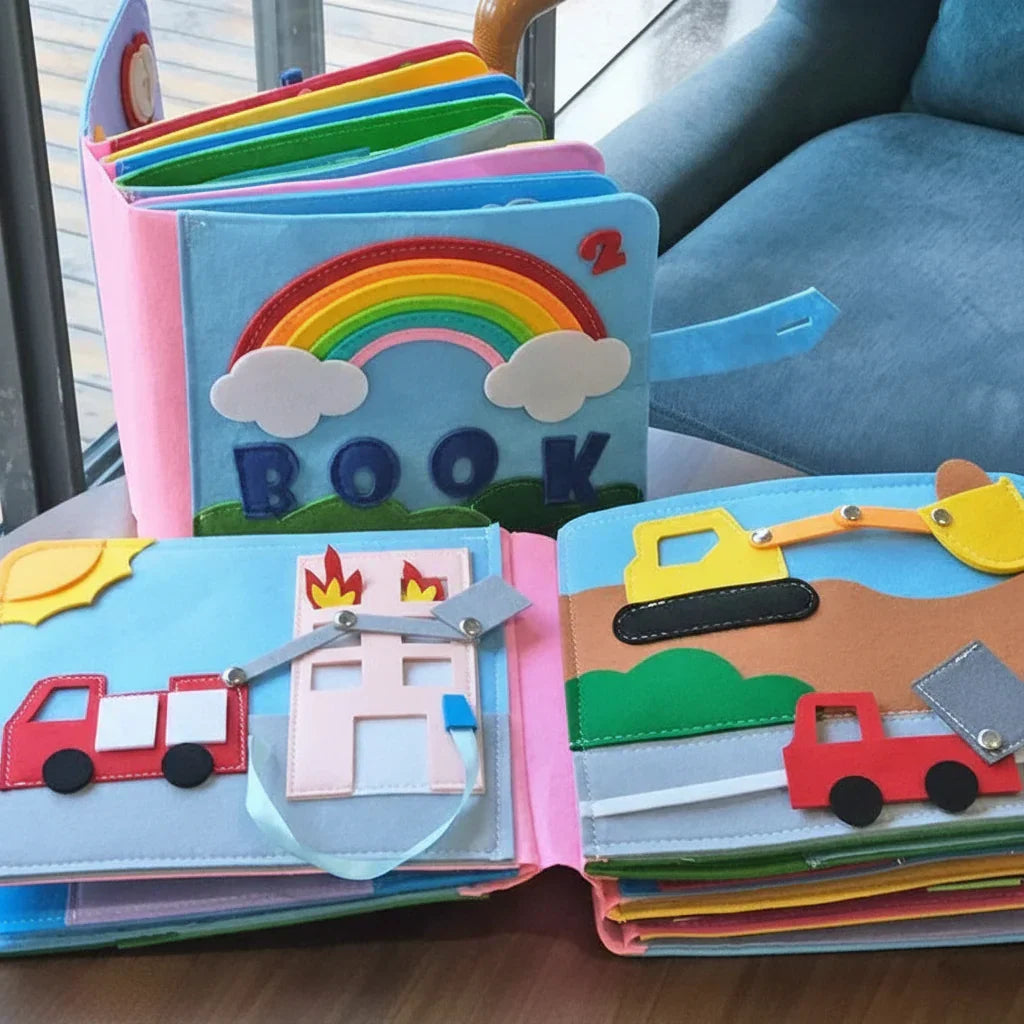 Soft Felt Interactive Montessori Busy Book for Screen-free Play