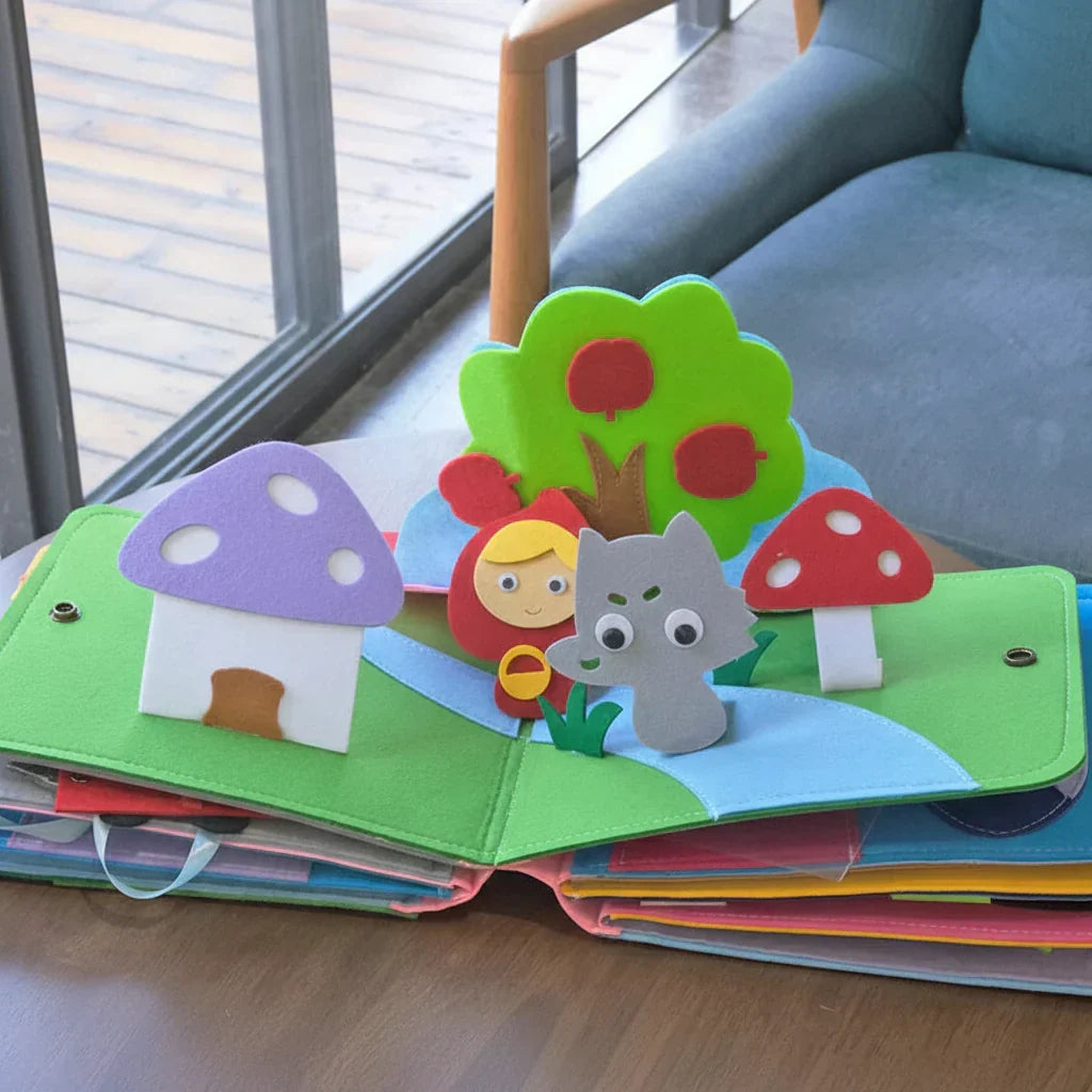 Soft Felt Interactive Montessori Busy Book for Screen-free Play
