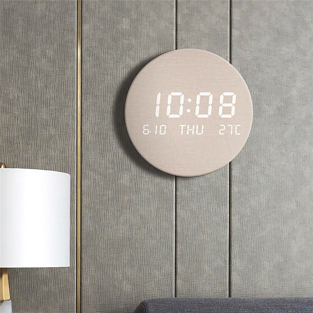 Nordic Minimalist Round Digital Battery Operated Wall Clock
