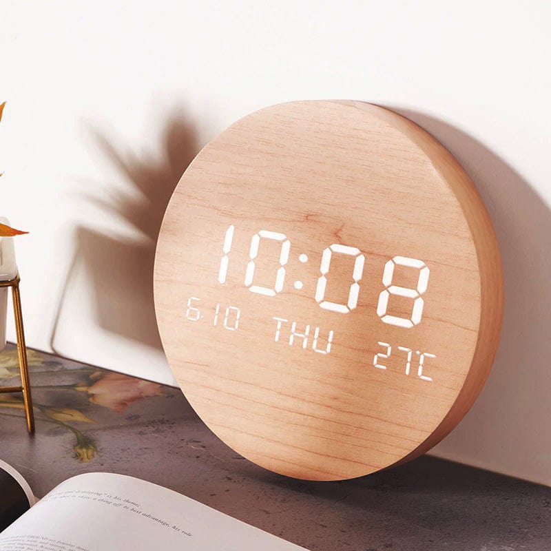 Nordic Minimalist Round Digital Battery Operated Wall Clock