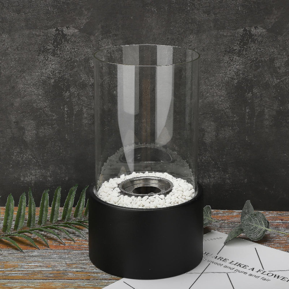 Classic Glass Cylinder Tabletop Flame Oil Table Lamp