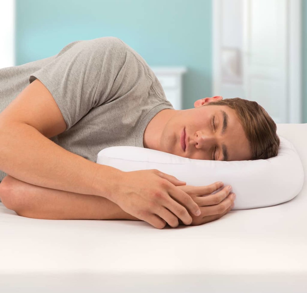 Ergonomic Ear Cutout Cooling Micro Air Bead Orthopaedic Pillow